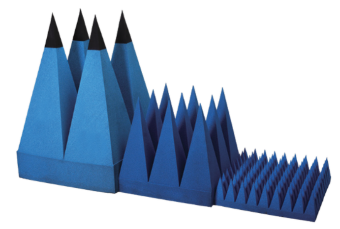 Pyramid absorbers in three sizes